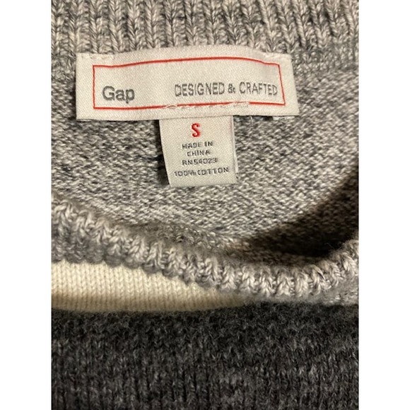 GAP Gray and White Striped Sweater - Women's Small 100% cotton minimalist - Picture 5 of 6